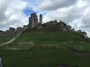 Corfe Castle, built by William the Conquerer and destroyed in 1645 after a long siege during the Civil War. 