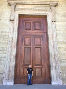 That's a bloody big front door! At St Peter's Cathedral