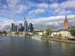 The view of the city on our amble along the river